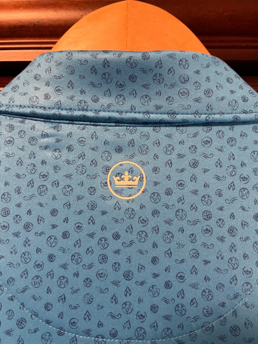 Brand New Peter Millar Summer Comfort Sky Blue Golf Polo World Traveler Print!
